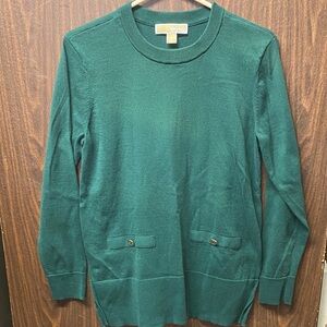 Michael Kors Green Long Sleeve Top
